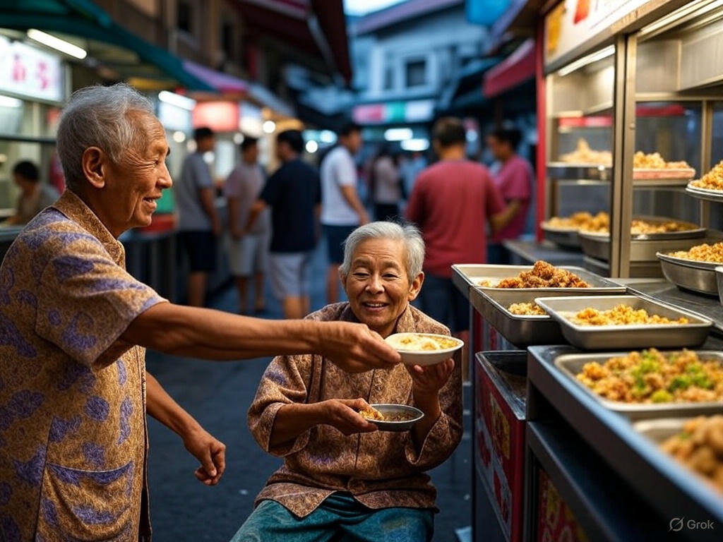 chinatown hawker leftovers consumption